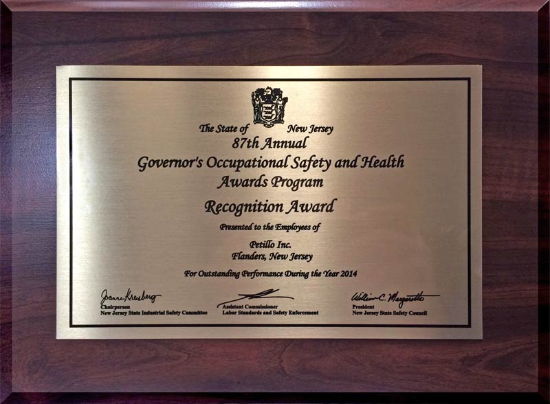 2014 – Governor’s Occupational Safety and Health Recognition Award