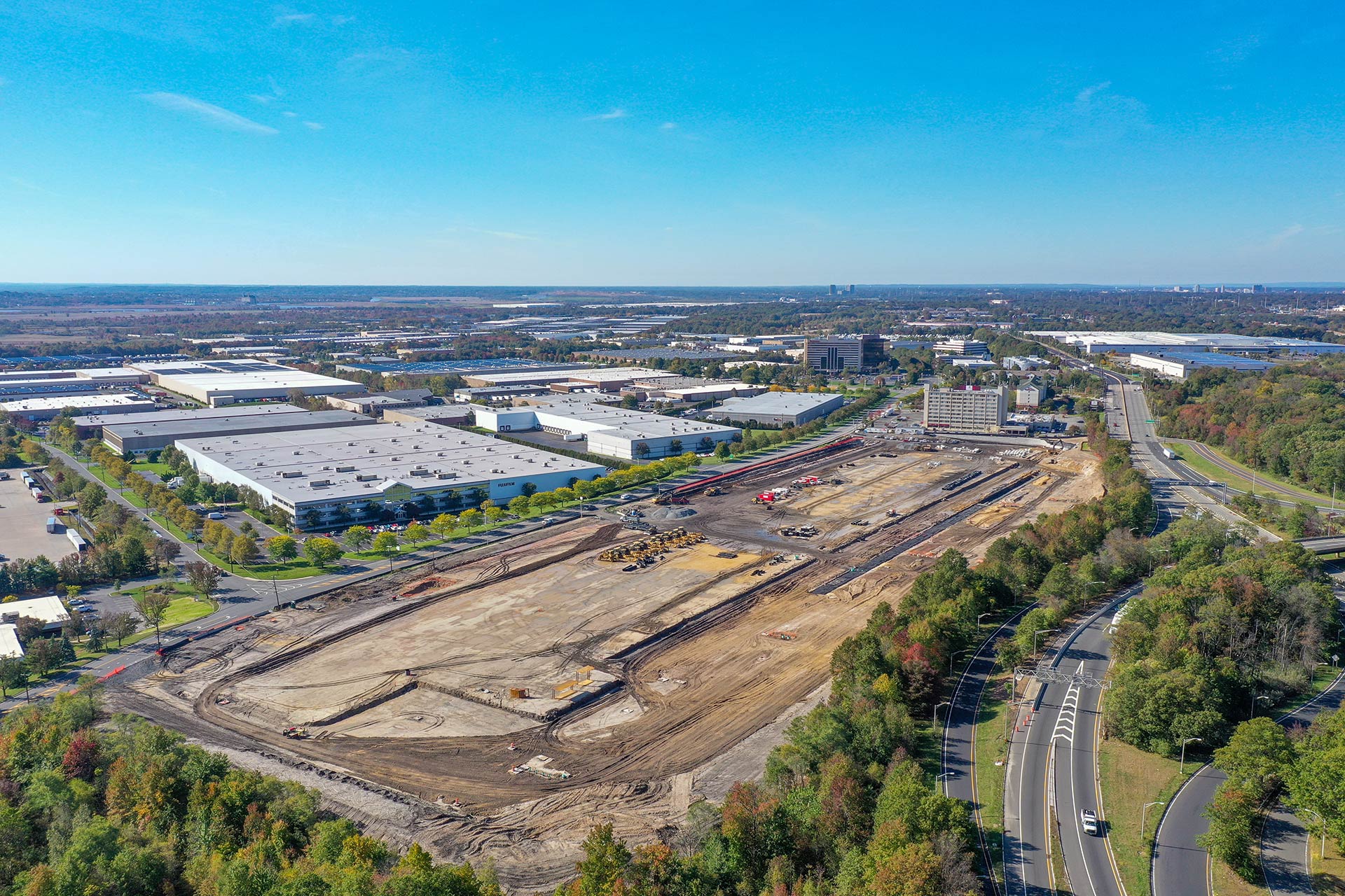 King Georges Post Road Construction Project Aerial View from South West