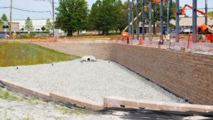 Retaining wall and water distribution system in Edison, New Jersey.