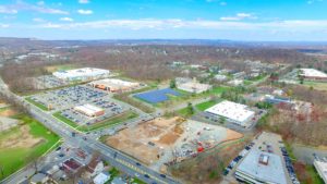 Aerial view of Hanover Commons construction in East Hanover, New Jersey