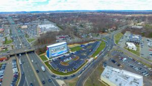 An aerial photo from the North West of the completed i-FLY in Paramus, New Jersey.