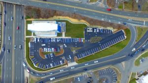 A overhead photo of the completed i-FLY in Paramus, New Jersey.