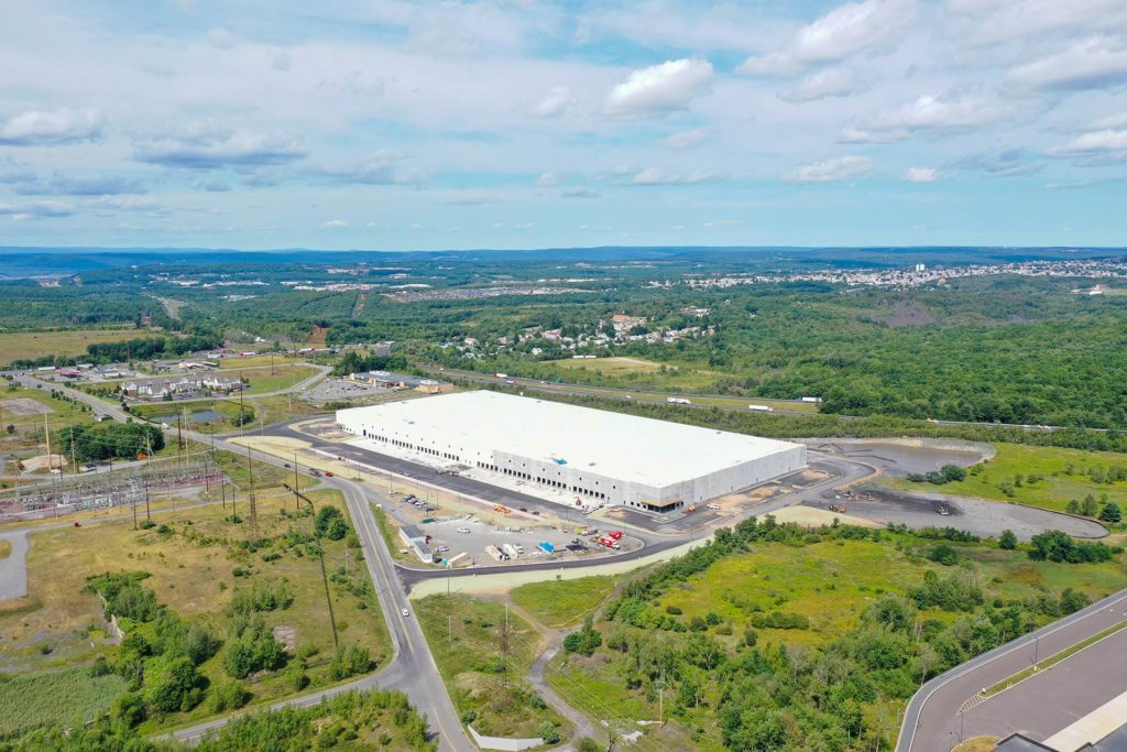 New Distribution Center construction project in Hazle Township, PA - Aerial Photo from 350ft to the North East