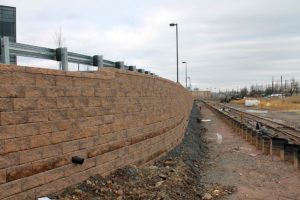 Completed retaining wall and guard rails at Prince Holdings.