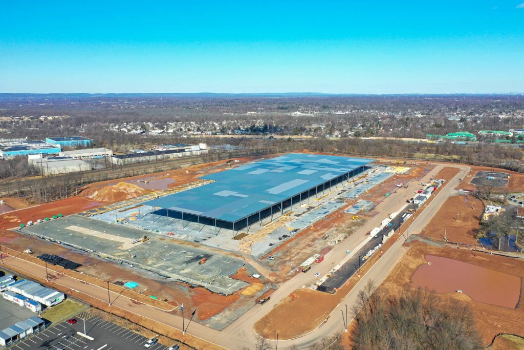Aerial view of the Rockeller - Edison Industrial project update in February 2020