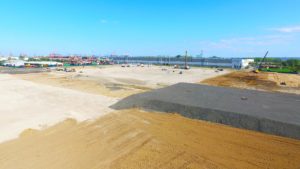 Land development with clean back fill at Port E in Elizabeth, New Jersey.