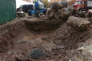 Excavation in progress at the Teachers Village in Newark